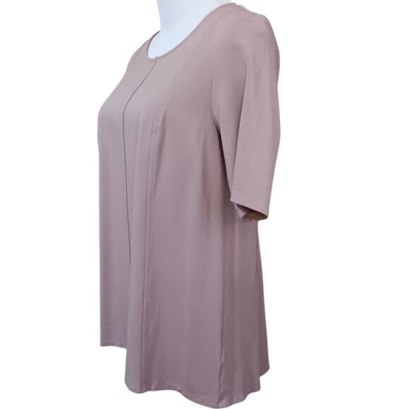 J. JILL Wearever Thick Knit Tunic Top SOFT Small Mauve Flattering Classic Staple - Picture 3 of 8